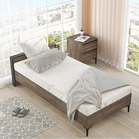 מיטה מעץ דגם נפטון אגוז אמריקאי מבית Twins Design
