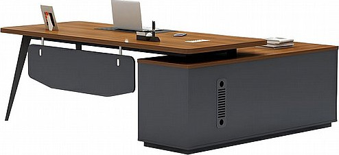שולחן מנהלים מעוצב עם כוננית דגם אסטרל מבית TWINS DESIGN
