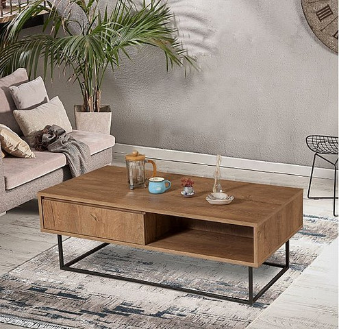 שולחן סלון ברוחב 120 בצבע חום WALNUT דגם אלישבע