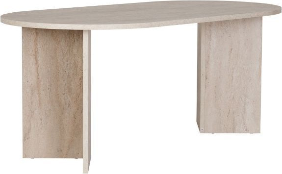 שולחן אוכל דגם Travertine – עיצוב שיש יוקרתי בגוון טרוורטין טבעי