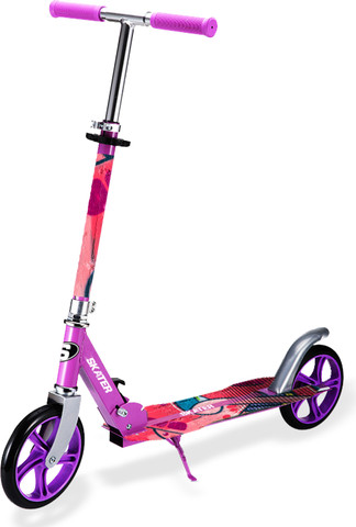קורקינט אלומיניום צבע ורוד BIG WHEEL מתקפל 200 מ”מ SKATER