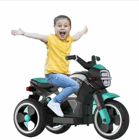 אופנוע 3 גלגלים חשמלי ממונע 6V מיני פוליס Mini Police עם אפקטים קוליים ותאורה - כחול