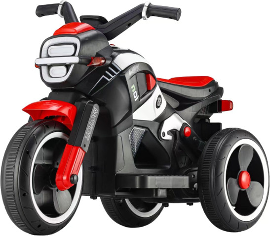 אופנוע 3 גלגלים חשמלי ממונע 6V מיני פוליס Mini Police עם אפקטים קוליים ותאורה - אדום