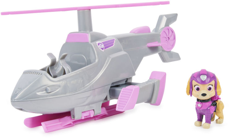 מסוק הצלה עם כנפיים נשלפות ודמות של סקיי מהסדרה מפרץ ההרפתקאות