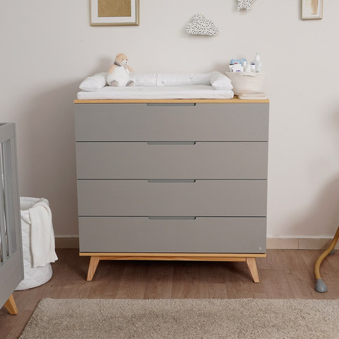 שידת אחסנה קלואי אפור/עץ - Chloie™ Dresser Graphit/Wood 100 cm