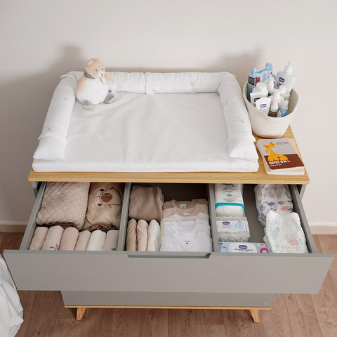 שידת אחסנה קלואי אפור/עץ - Chloie™ Dresser Graphit/Wood 100 cm