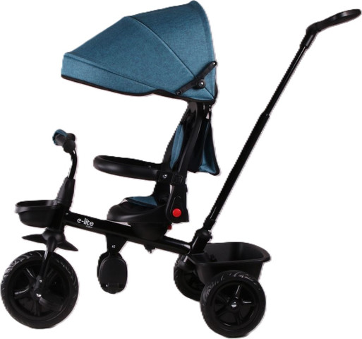 תלת אופן 3 ב 1 דגם TRIFUN עם כיסא נשכב ומסתובב 360 וגלגלי EVA ללא תקרים - אפור