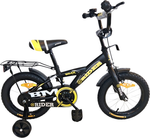 אופניים לילדים BMX מושב מתכונן, פעמון וסבל אחורי - 18 אינץ שחור