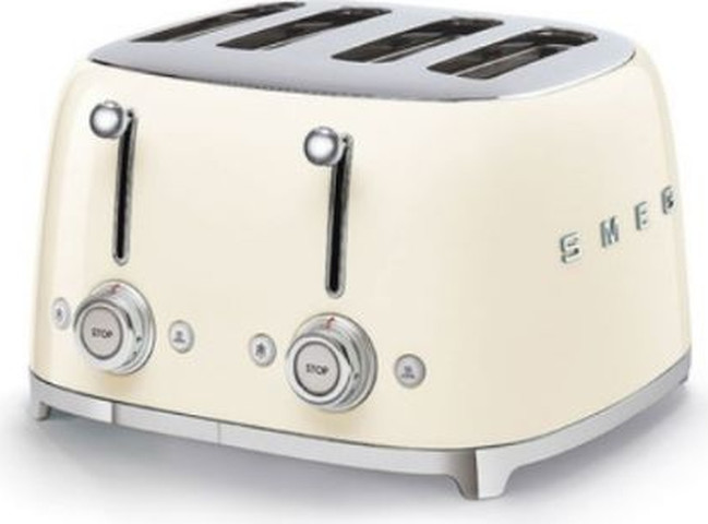 מצנם 4 פרוסות מעוצב מבית SMEG סמאג דגם TSF03 צבע שמנת