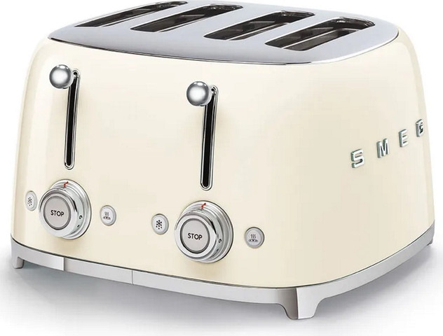 מצנם 4 פרוסות בעיצוב רטרו Smeg סמג TSF03CREU קרם