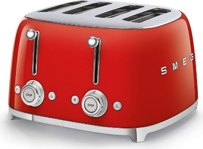 מצנם 4 פרוסות מעוצב מבית SMEG סמאג דגם TSF03 צבע אדום