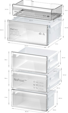 מקרר מקפיא תחתון 363 ליטר BOSCH בוש דגם KGN39VXCT