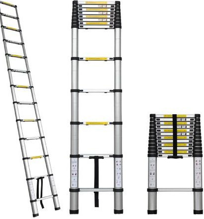 סולם אלומיניום טלסקופי בודד 3.8 מטרים – מותג TELESCOPIC