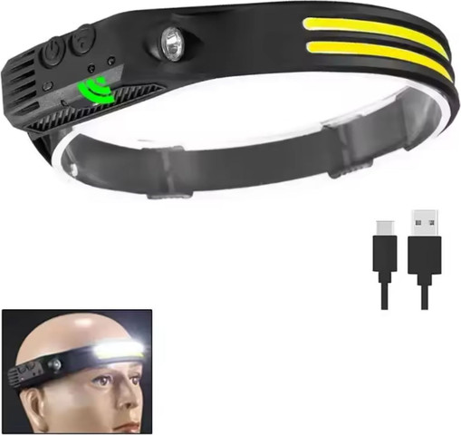 תאורת ראש LED נטענת עוצמתית משלבת הפעלה אלחוטית