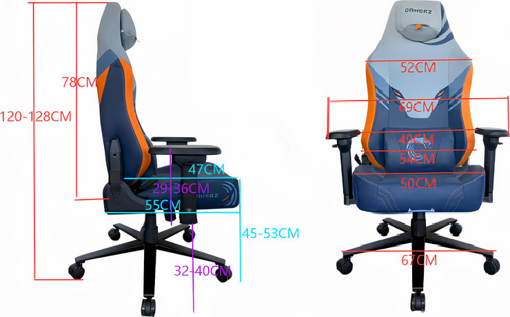 כיסא גיימינג ארגונומי מתכוונן Cobra חום בעיצוב ספורטיבי ונושם, מבית Gamerz