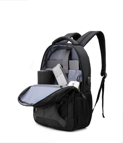 תיק גב איכותי למחשב נייד 17" עם חיבור  USB