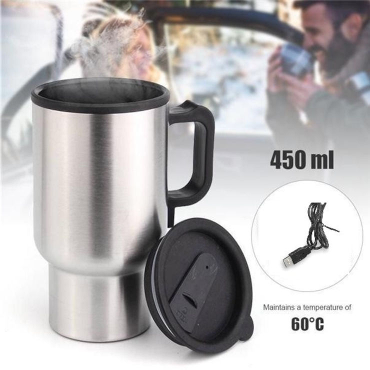כוס תרמית 450 מ"ל חיבור USB