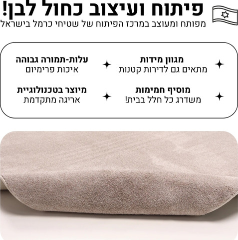 שטיח בלגי בעיצוב חלק עם מראה אלגנטי - דגם מאוריציוס 5 במידה 340*240 ס"מ