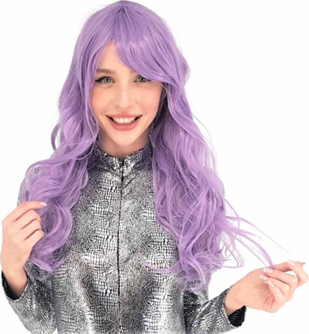 פאה ארוכה חלקה סגולה איכותית שיער גלי