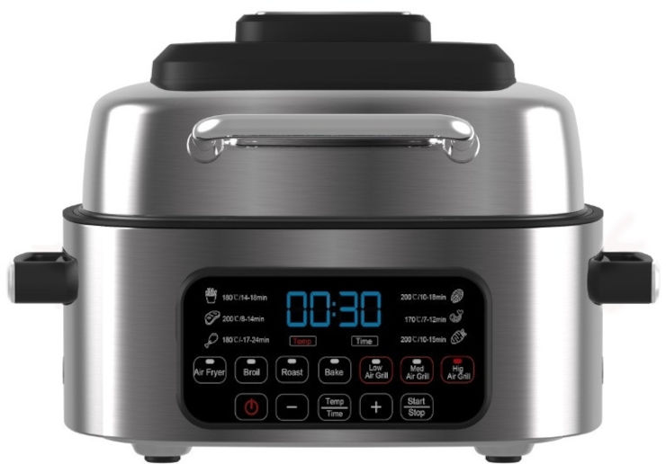 מולטי גריל 6 ליטר – SMOKLESS GRILL – בעל 7 תוכניות בישול! מבית XENON