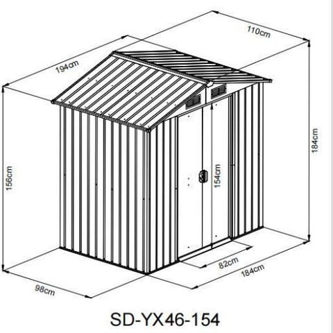 מחסן מתכת 1.84X1.94 דגם YX46