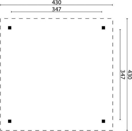 גזיבו עץ מלא 4.30X4.30 Classico מטר Tuindeco