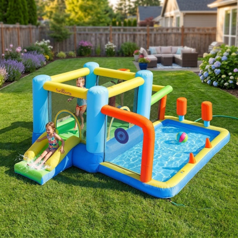 מתקן קפיצה מתנפח עם מגלשה דגם 92093T