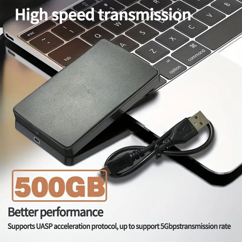 כונן SSD חיצוני נייד 500GB | מהיר, קומפקטי ועמיד לגיבוי ואחסון נתונים