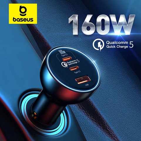 מטען מהיר לרכב Baseus 160W דגם CCZX-160C | טעינה סופר-מהירה למכשירים ניידים, טאבלטים ולפטופים