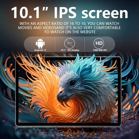 טאבלט חכם ועוצמתי עם מערכת הפעלה Android 15, זיכרון RAM 12GB ואחסון פנימי של 128GB ROM