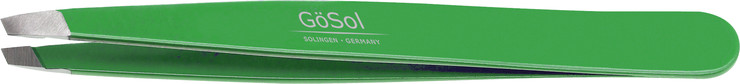 דיוק של מילימטר: פינצטה מקצועית עם ראש אלכסוני מבית Gosol-niegeloh צבע ירוק
