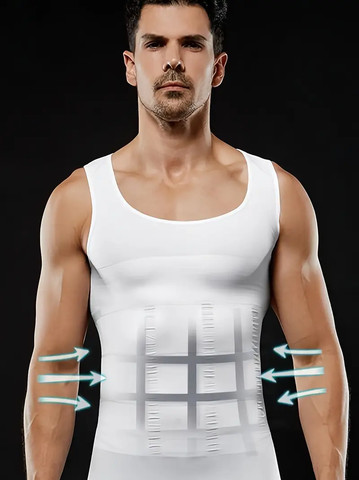גופיית חיטוב לגברים Compression Shaper – חולצת ספורט מחטבת לתמיכה ביציבה, עיצוב הבטן והידוק החזה מידה XL
