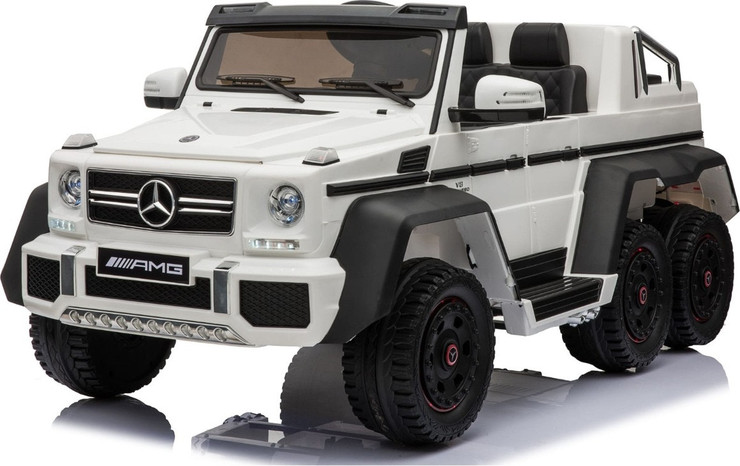 ג'יפ מרצדס G63 מפואר 6 גלגלים 12V צבע לבן