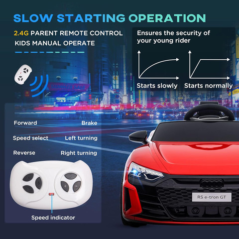 מכונית ממונעת  AUDI  ספורט   E-Tron 24V   GT   -צבע אדום