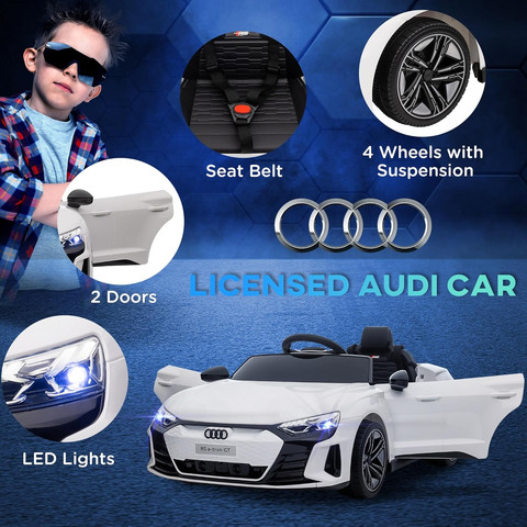 מכונית ממונעת AUDI ספורט E-Tron 24V GT -צבע  לבן