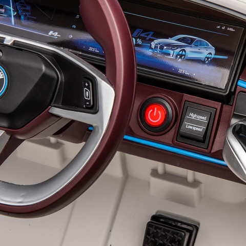 רכב ממונע לילדים BMW 14I  12 V עם מושבי עור צבע שחור