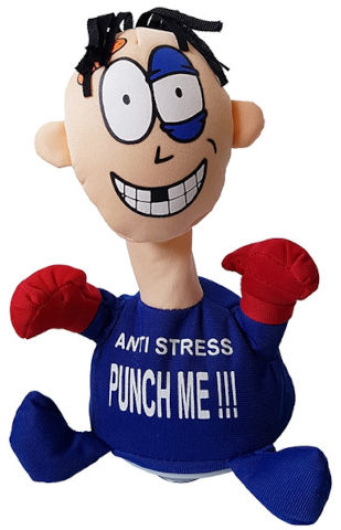 בובת שחרור לחצים להצמדה לשולחן - !PUNCH ME