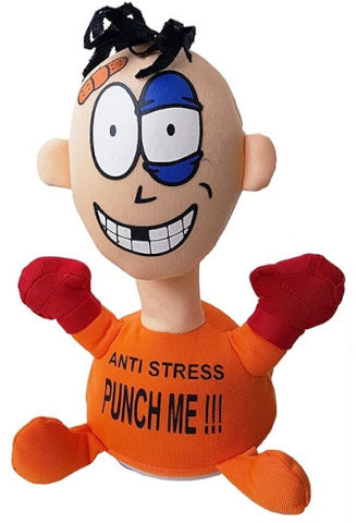 בובת שחרור לחצים להצמדה לשולחן - !PUNCH ME