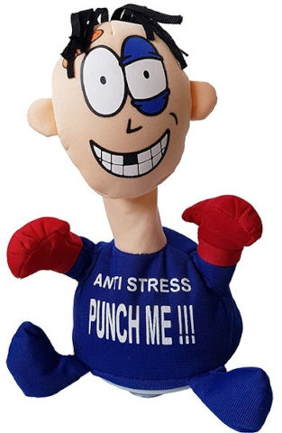 בובת שחרור לחצים להצמדה לשולחן - !PUNCH ME