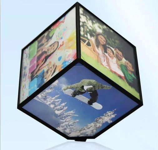 קוביית תמונות מסתובבת - שחור