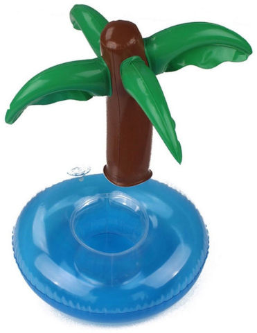 מחזיק כוסות מתנפח לבריכה בעיצוב עץ דקל