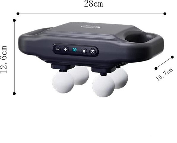אקדח עיסוי מקצועי 4 ראשים עם צג דיגיטלי וידיות אחיזה