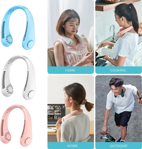 מאוורר עוצמתי לצוואר, נטען USB – עד 6 שעות שימוש