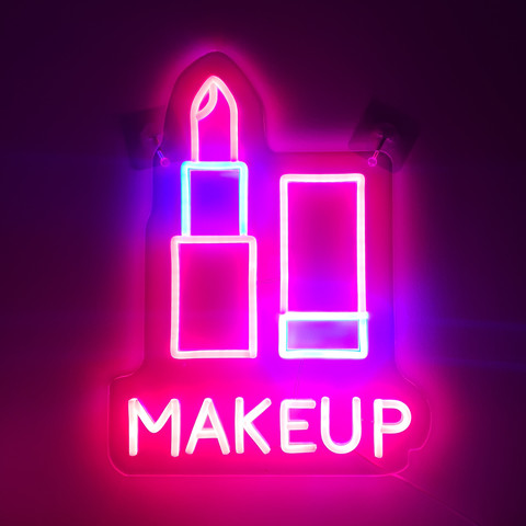 מנורת ניאון USB פינת איפור, לעיצוב ואווירה – Neon MAKEUP