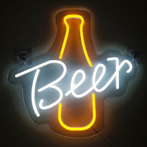 מנורת ניאון USB בקבוק בירה, לעיצוב ואווירה – Neon Beer