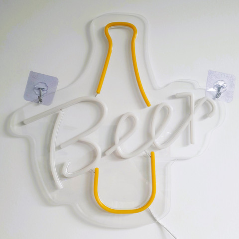 מנורת ניאון USB בקבוק בירה, לעיצוב ואווירה – Neon Beer