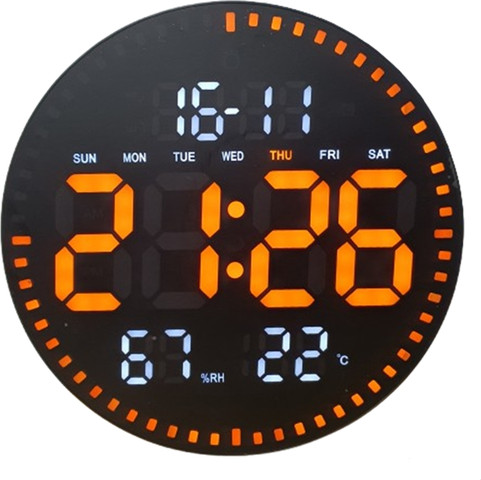 שעון קיר LED דיגיטלי + שלט רחוק
