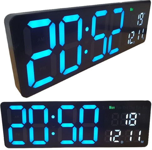 שעון שולחני / קיר LED דיגיטלי USB – עם תצוגת יום, תאריך וטמפ’