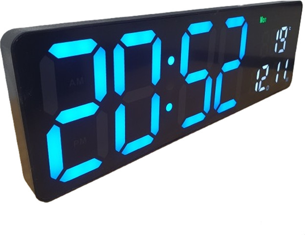 שעון שולחני / קיר LED דיגיטלי USB – עם תצוגת יום, תאריך וטמפ’