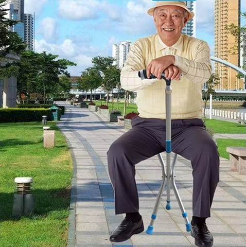 מקל כסא מתקפל טלסקופי, עם תאורה בידית